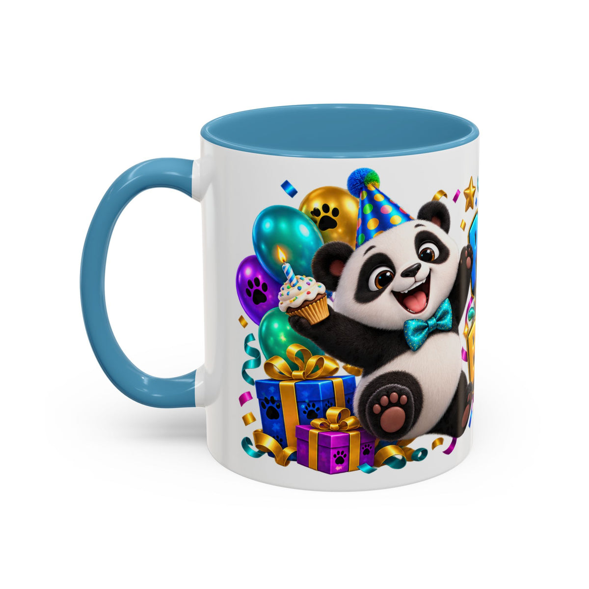 Panda-Monium! It’s Your Birthday White Mug – Cute Panda Birthday Cup, Colorful Fun Party Gift