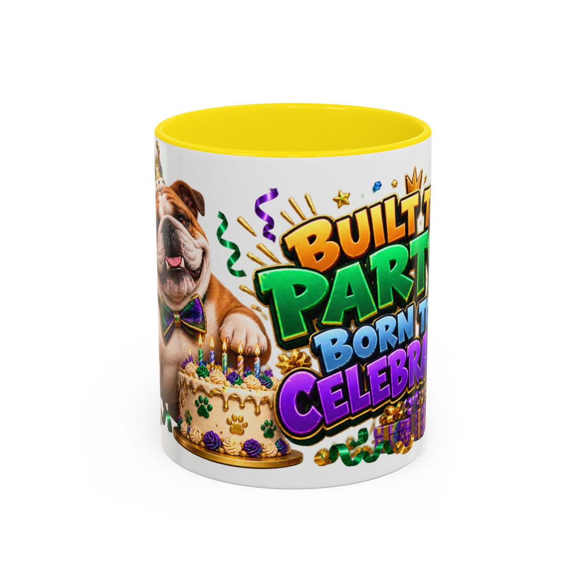 Built to Party English Bulldog Birthday White Mug