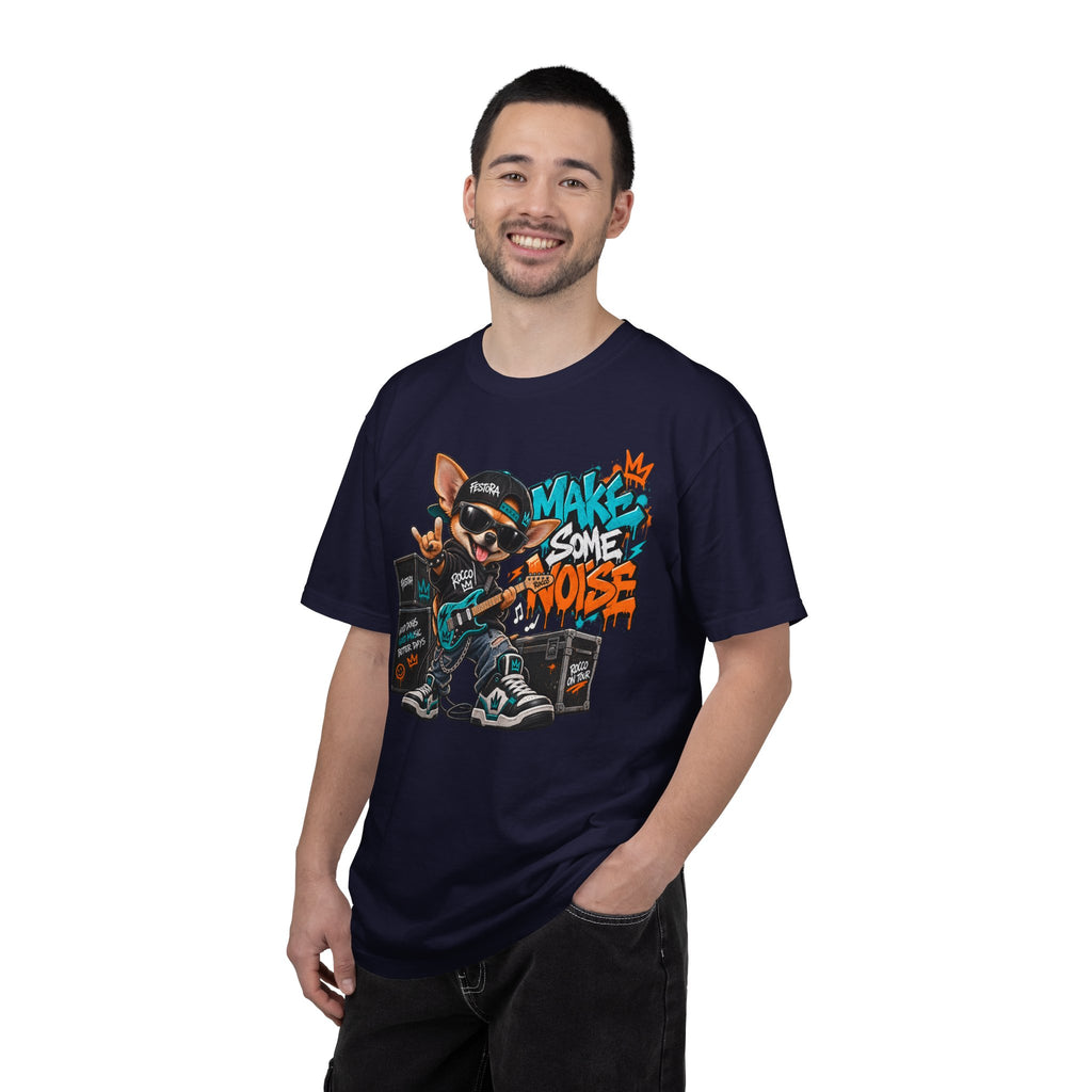 Make Some Noise Rocco Graphic T-Shirt — Streetwear Rock Dog Tee