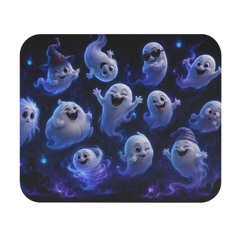 Cute Ghosts Mouse Pad — Halloween Cartoon Desktop Mat