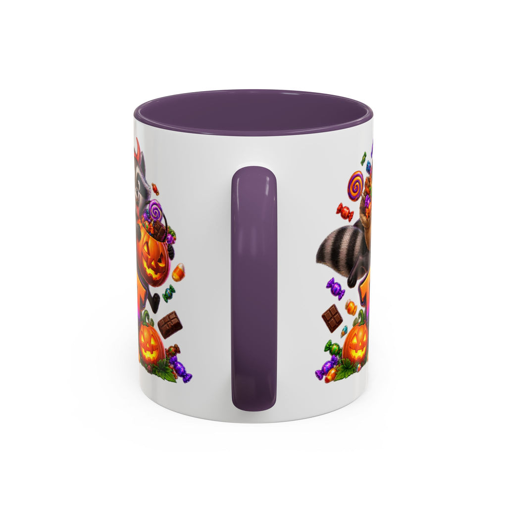 Trick or Treat Bandits Raccoons Halloween White Mug