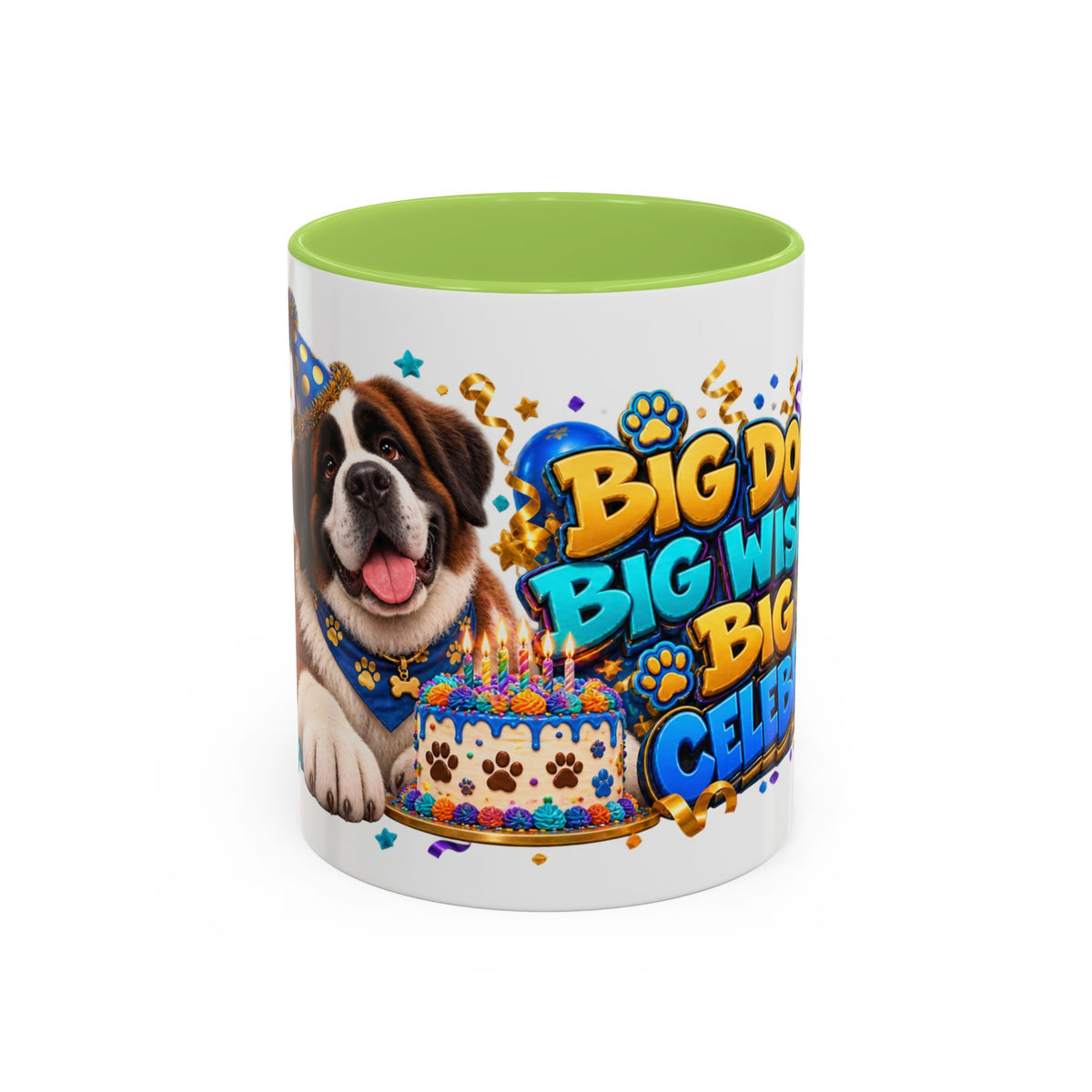Big Dog Big Wishes Saint Bernard Birthday White Mug