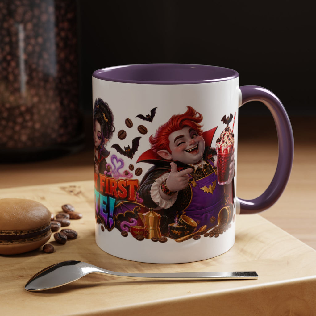 Love at First Bite Vampire Barista Halloween White Mug