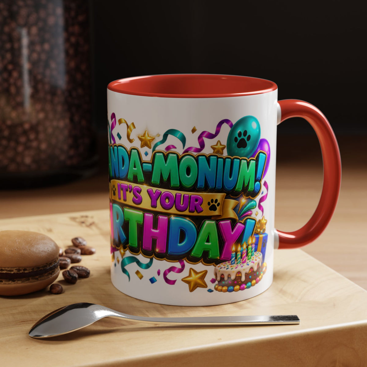 Panda-Monium! It’s Your Birthday White Mug – Cute Panda Birthday Cup, Colorful Fun Party Gift