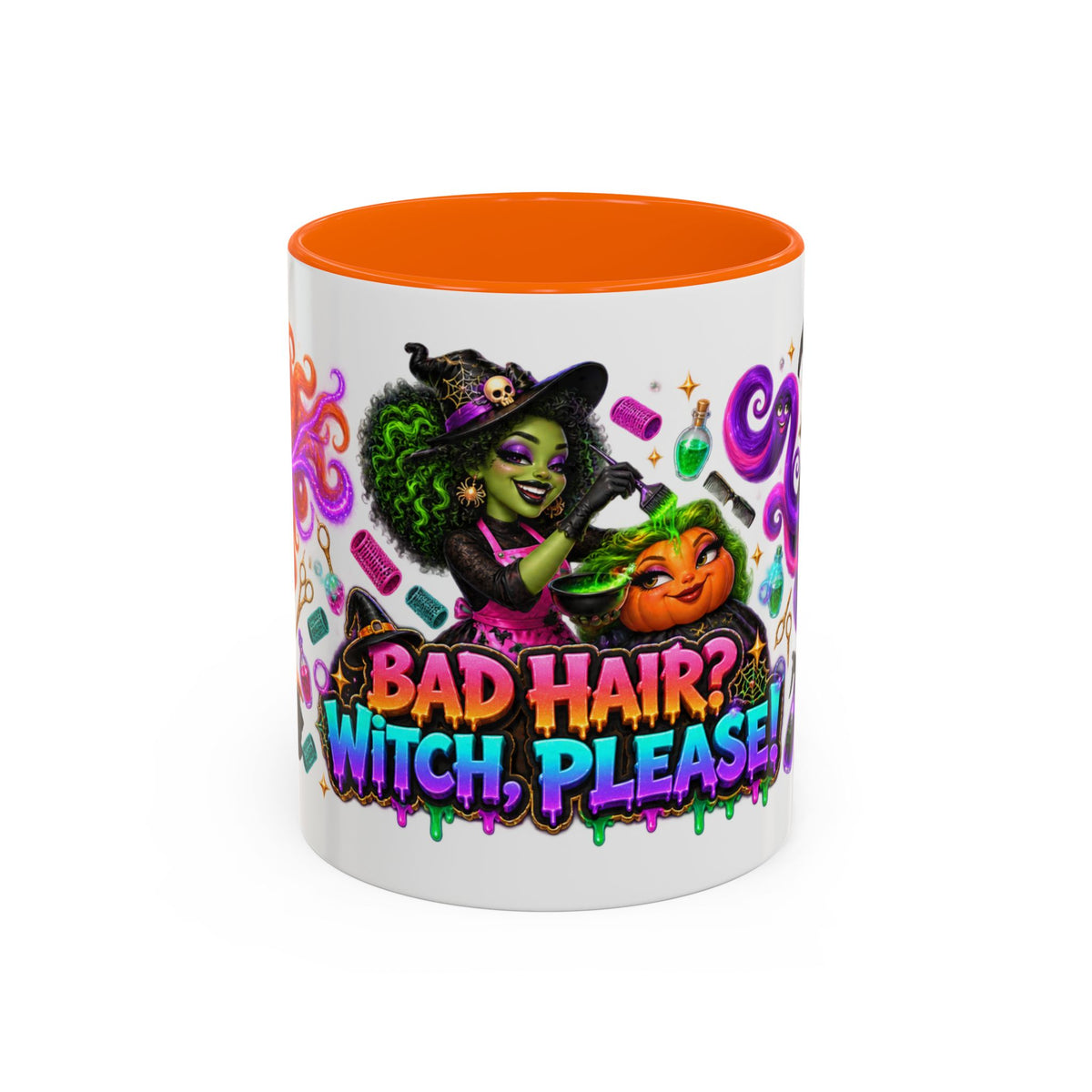 Bad Hair Witch Please Halloween Hairstylist White Mug