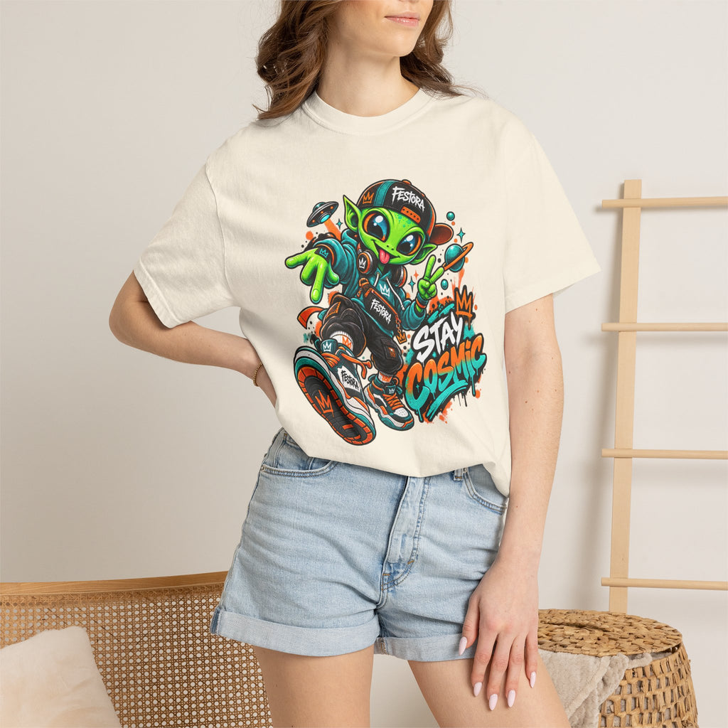 Alien Streetwear T-Shirt — “Stay Cosmic” Graphic Tee