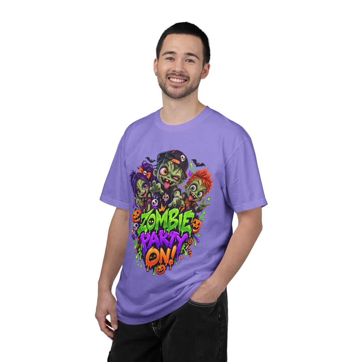 Zombie Party On! – Halloween Zombie Crew Graphic T-Shirt