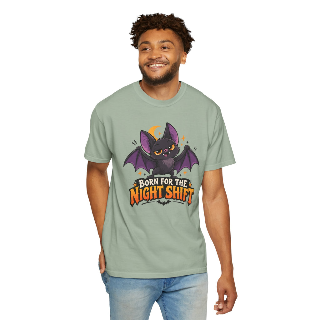Born for the Night Shift – Cute Halloween Bat T-Shirt