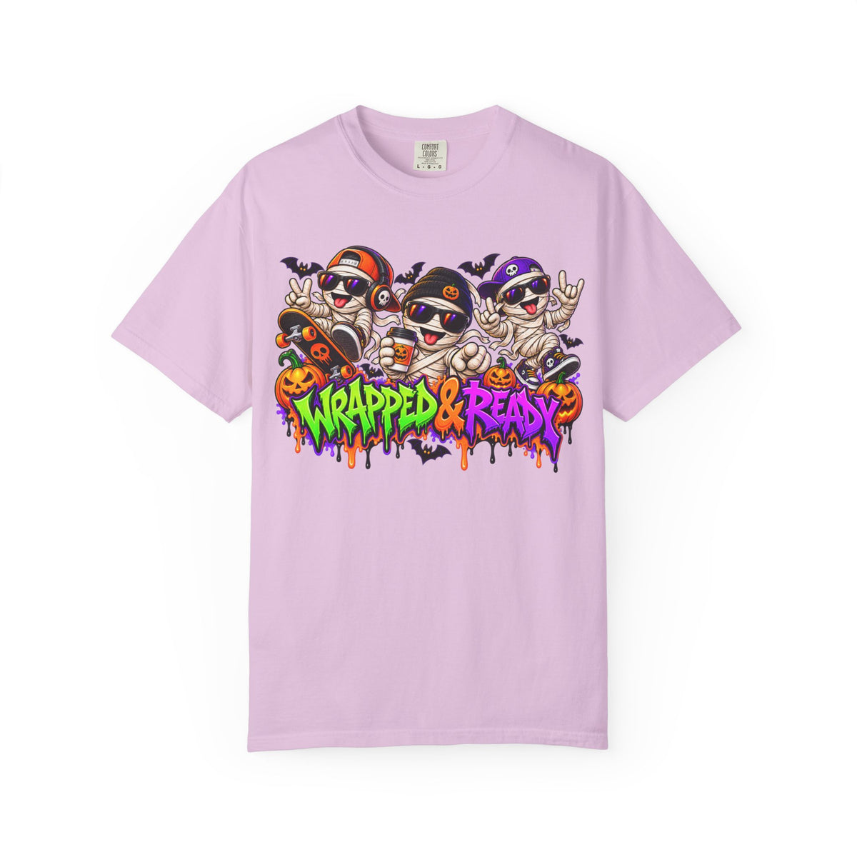 Wrapped & Ready – Halloween Mummy Crew Graphic T-Shirt