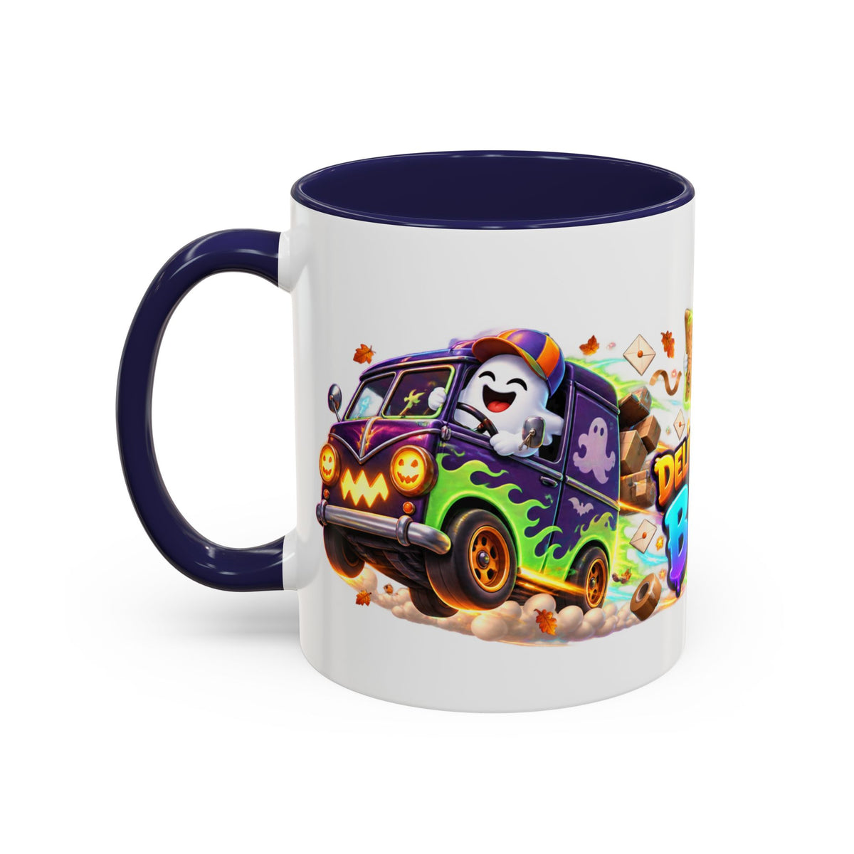 Delivering the Boos Ghost Delivery Halloween White Mug