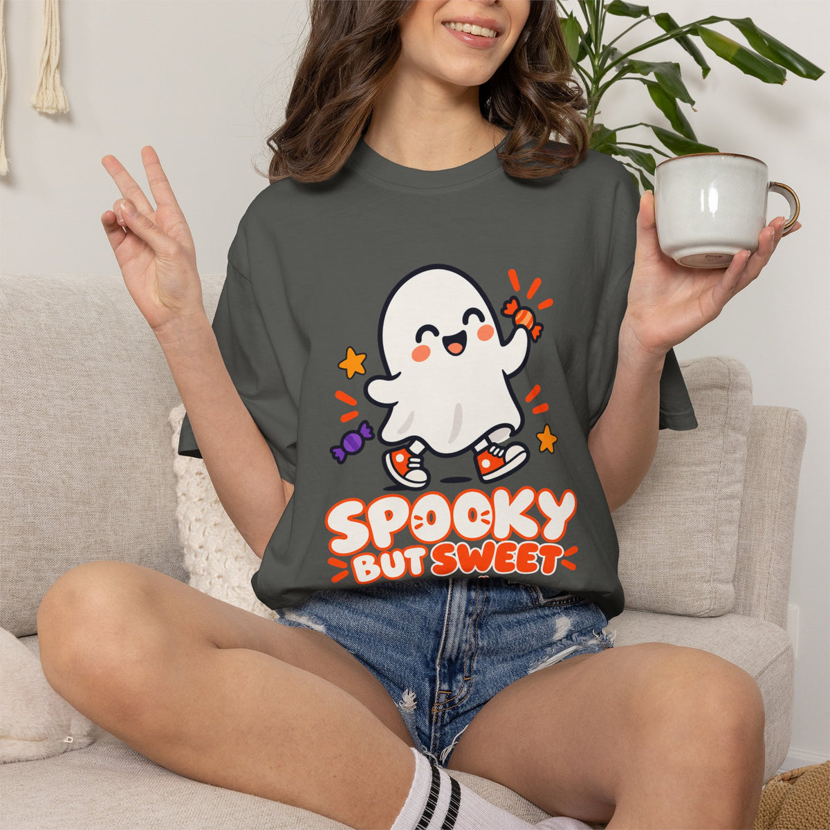Spooky but Sweet Ghost T-Shirt | Cute Halloween Graphic Tee