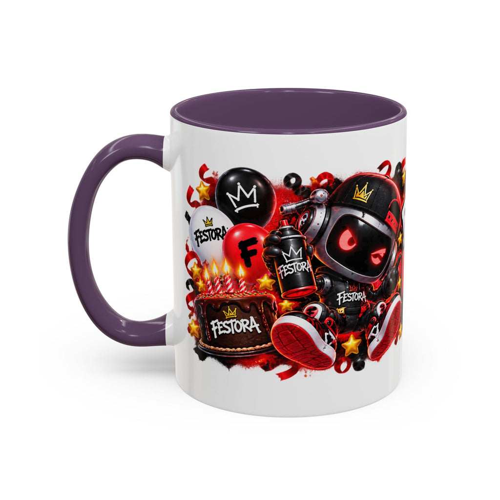 Festora Grafx Birthday Mug – Birthday Level Up Robot Coffee Cup