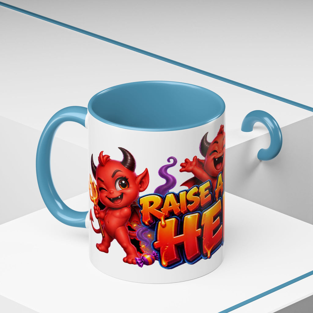Raise a Little Hell Cute Devils Halloween White Mug