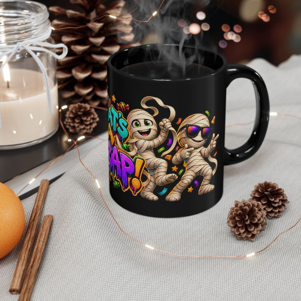 That’s a Wrap Funny Halloween Mummy Party Black Mug