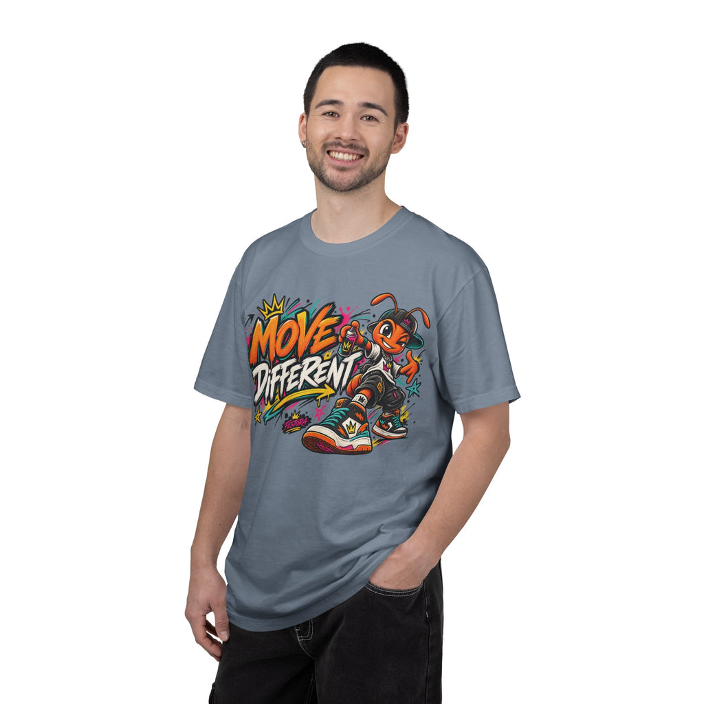 Move Different Graphic T-Shirt — Streetwear Skate Ant Mascot Design