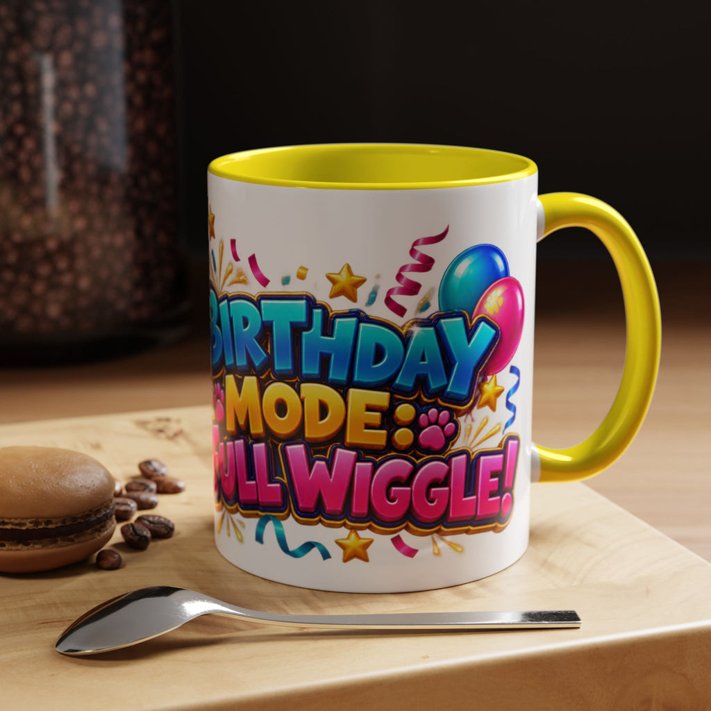 Birthday Mode Full Wiggle Corgi White Mug