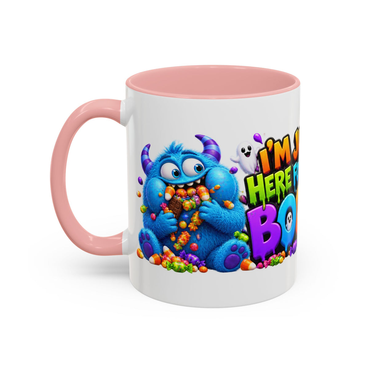 I’m Just Here for the Boos Funny Halloween Monster White Mug