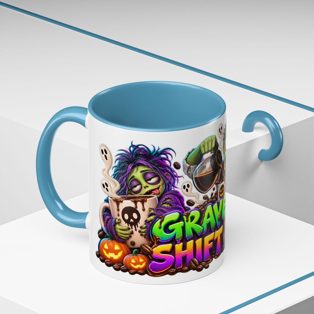 Graveyard Shift Fuel Coffee Zombies Halloween White Mug
