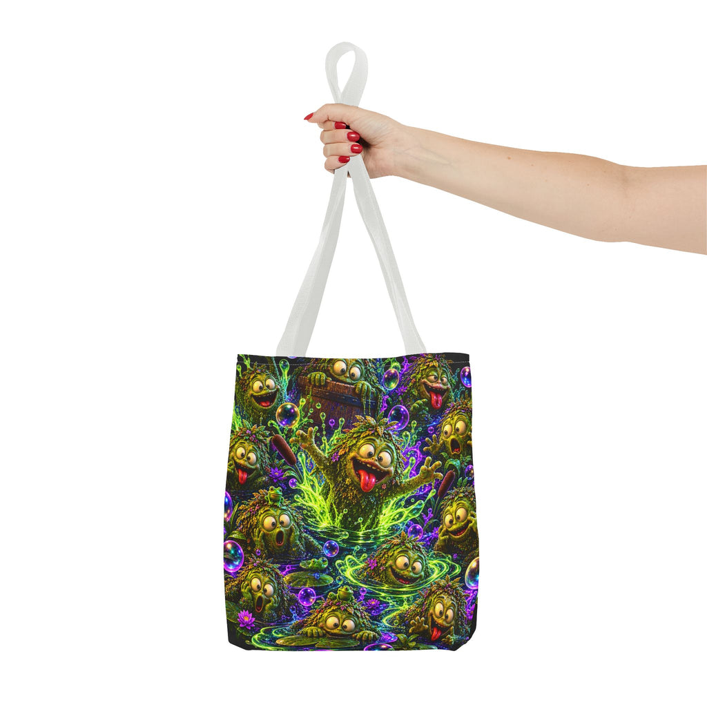 Cosmic Jellyfish Tote Bag – Neon Deep-Sea Galaxy Beach Tote