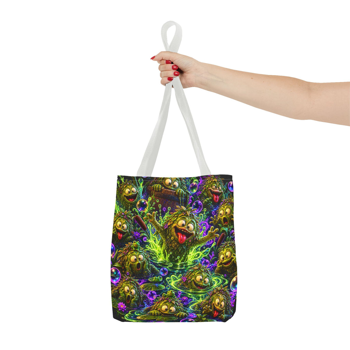 Cosmic Jellyfish Tote Bag – Neon Deep-Sea Galaxy Beach Tote