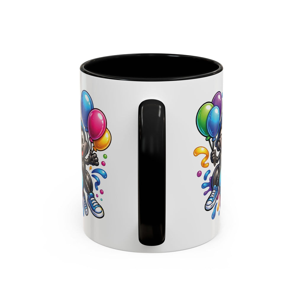 Happy Birthday Cartoon Mug – Graffiti Ants, Birthday Cake, Balloons & Confetti Coffee Cup