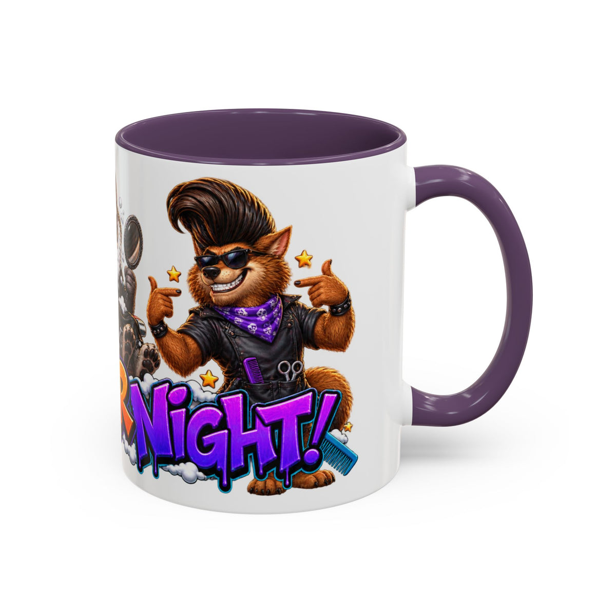 Bad Hair Night Funny Werewolf Barber Halloween White Mug