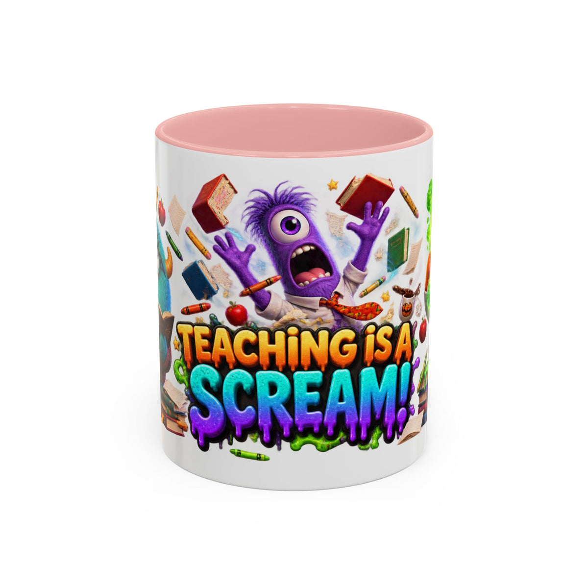 Teaching Is a Scream Monster Teacher Halloween White Mug
