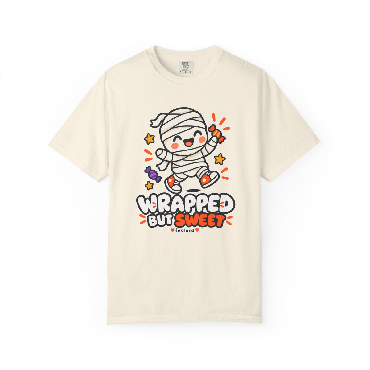 Wrapped but Sweet Halloween T-Shirt | Cute Mummy Graphic Tee