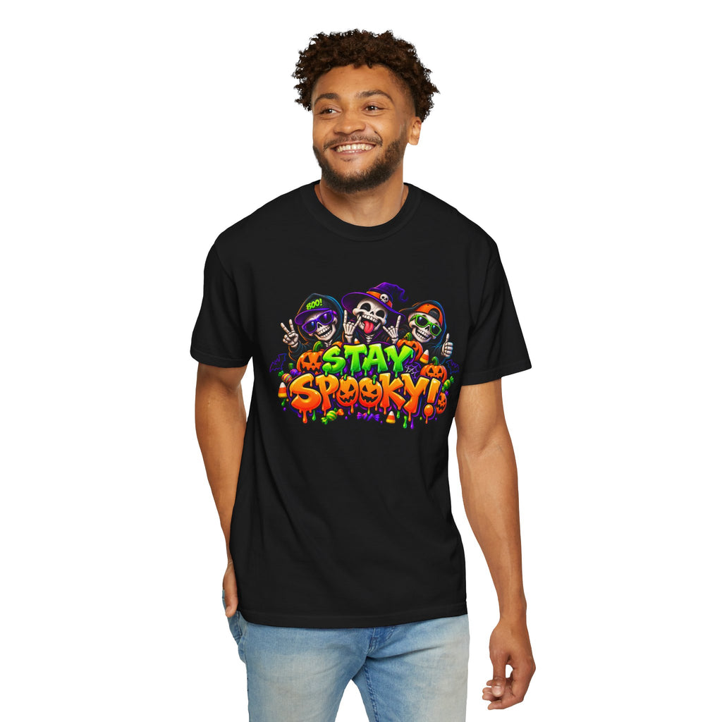 Stay Spooky Halloween T-Shirt – Funny Skeleton Crew Colorful Graphic Tee