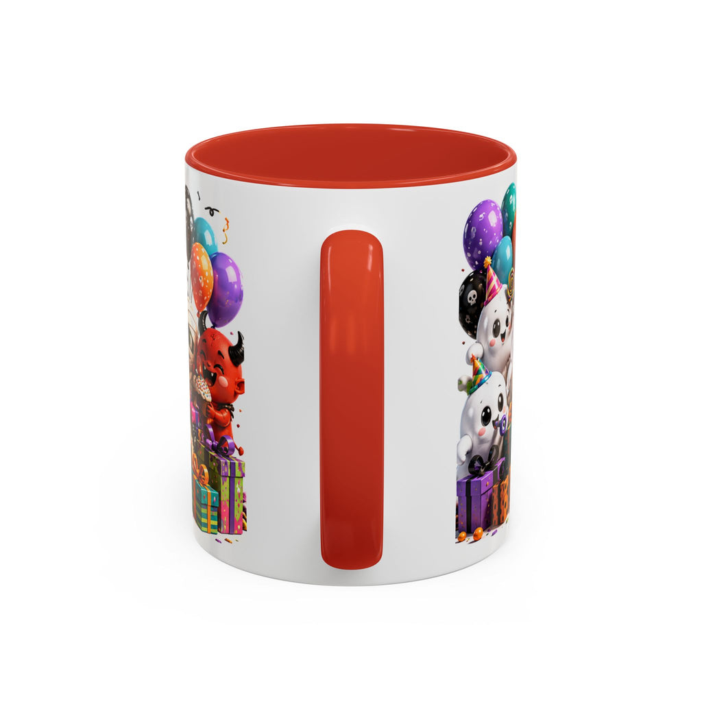 Happy Birthday Accent Coffee Mug — Colorful 3D Birthday Party Design (11/15oz)