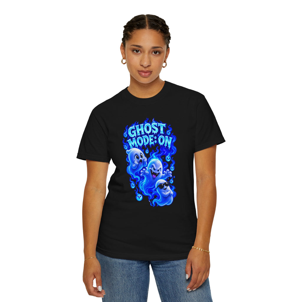 Ghost Mode: On T-Shirt — Cute Neon Ghosts Halloween Graphic Tee