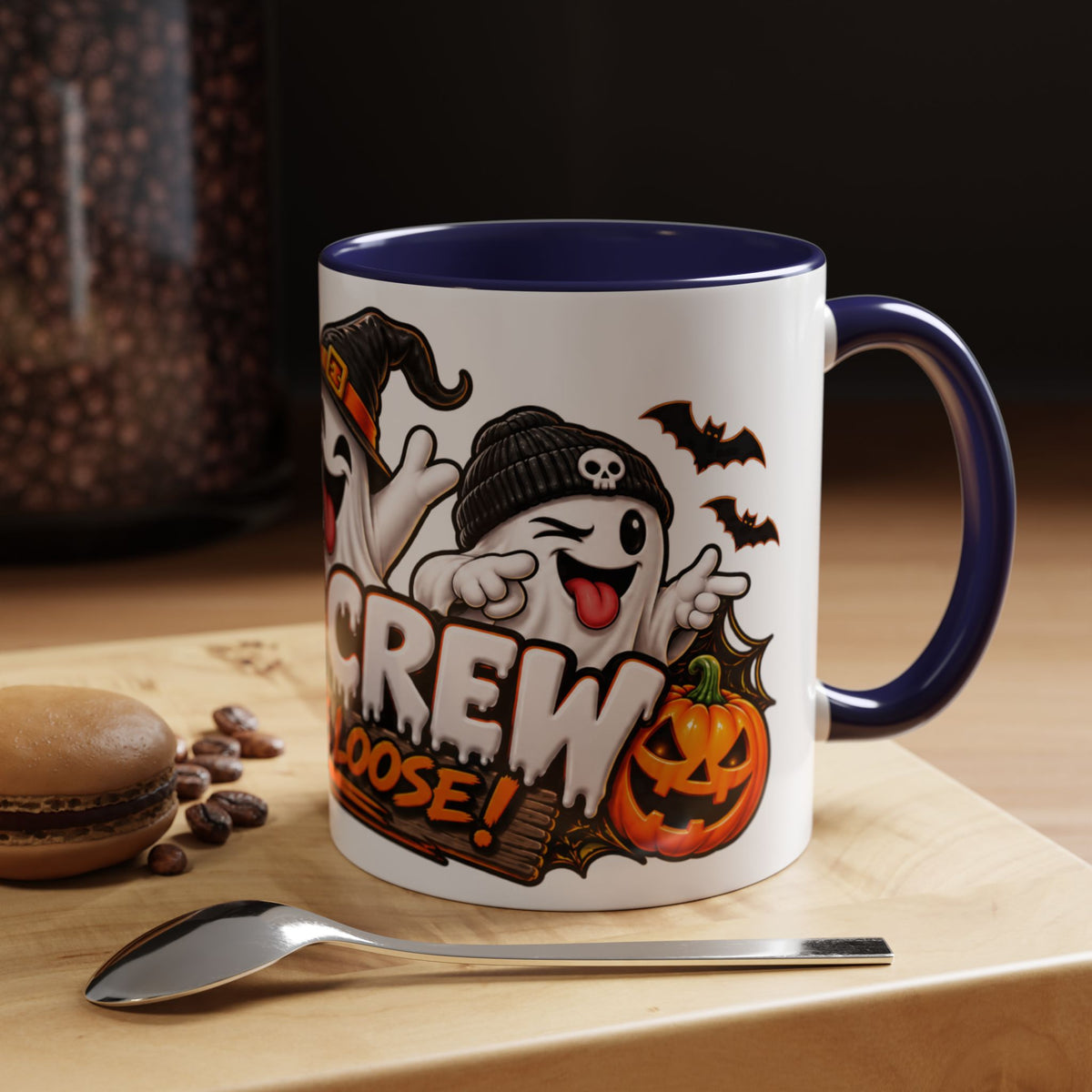 Boo Crew on the Loose Halloween White Mug – Funny Ghosts & Pumpkins