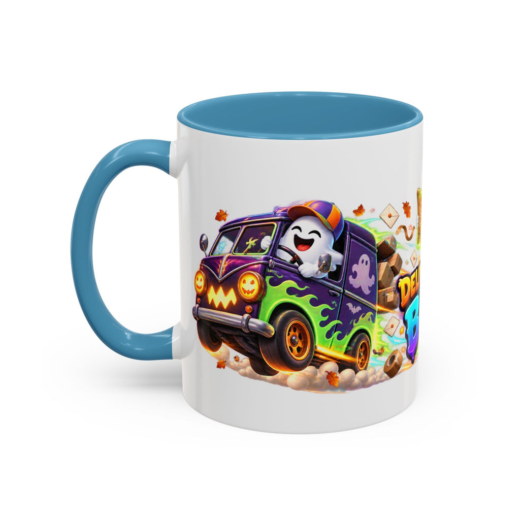 Delivering the Boos Ghost Delivery Halloween White Mug