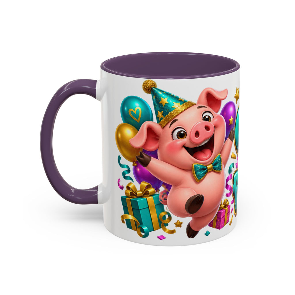 Oink! It’s Your Birthday White Mug – Cute Pig Birthday Cup, Colorful Funny Party Gift