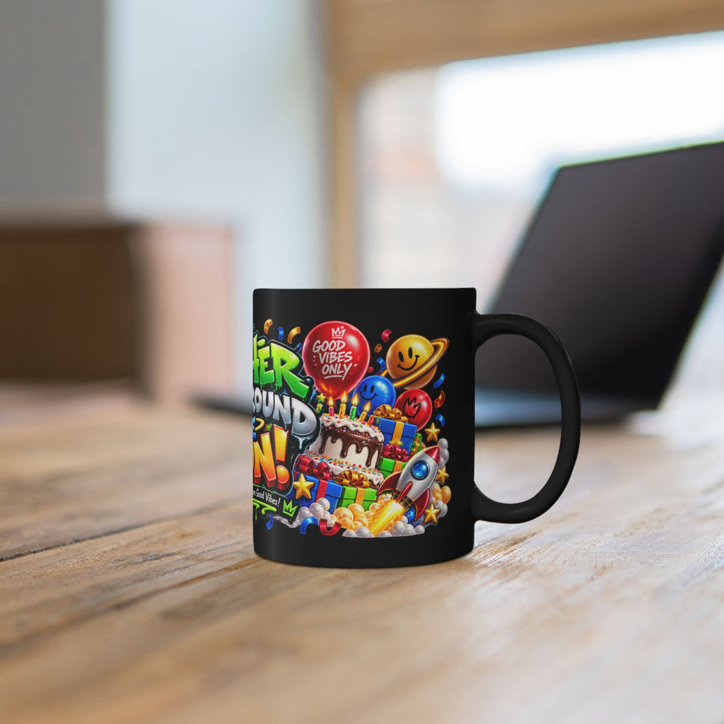 Another Trip Around the Sun Black Mug – Festora Alien Birthday Cup