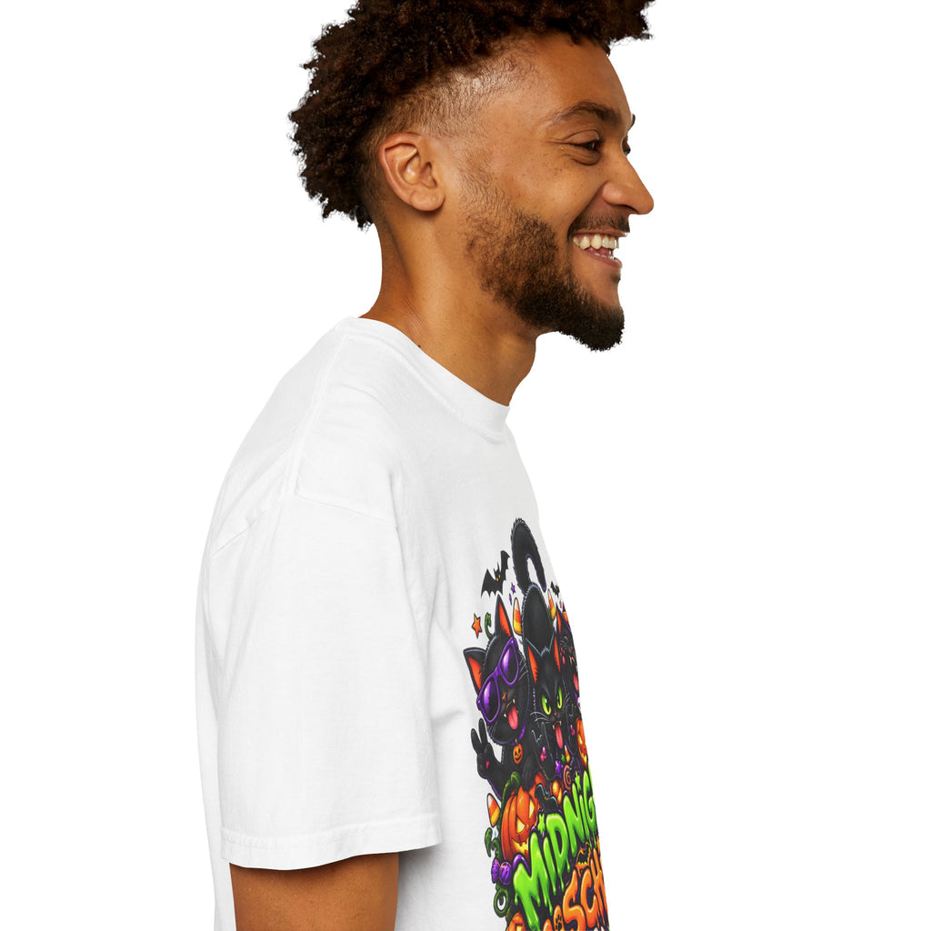 Midnight Mischief Halloween T-Shirt – Funny Black Cat Graphic Tee