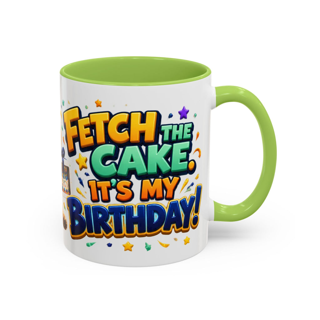Fetch the Cake Golden Retriever Birthday White Mug