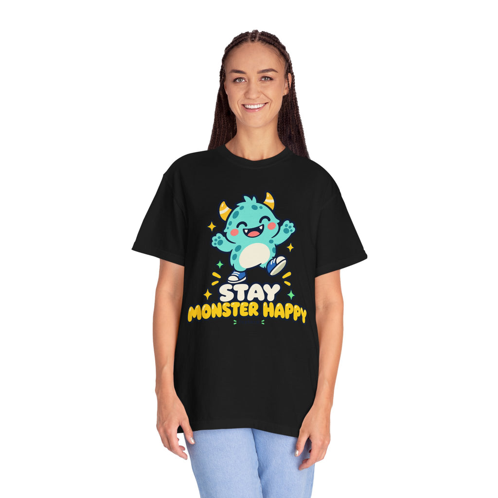 Stay Monster Happy – Cute Monster Graphic T-Shirt