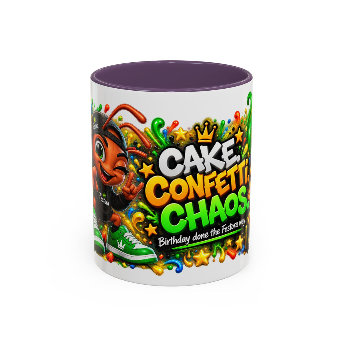 Festora Ant Birthday Mug – Cake Confetti Chaos Coffee Cup