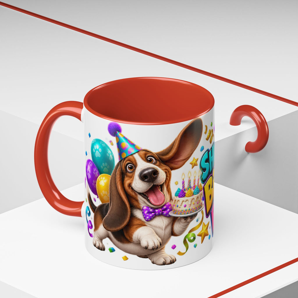 Short Legs Big Birthday Energy Basset Hound White Mug