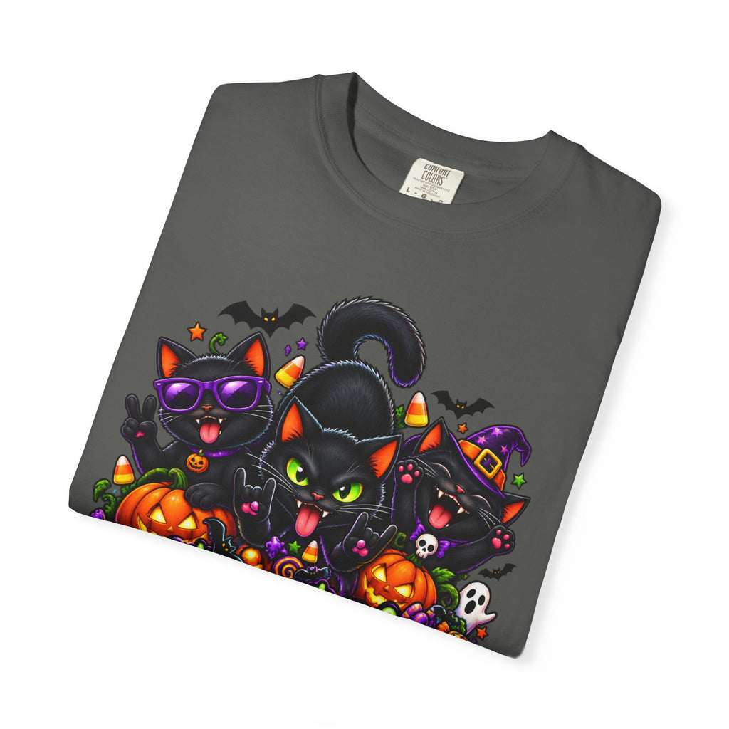 Midnight Mischief Halloween T-Shirt – Funny Black Cat Graphic Tee