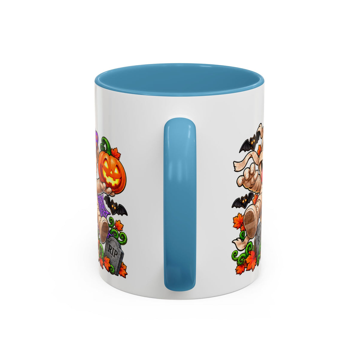 Wrapped Up & Ready to Party White Mug – Funny Mummies & Spooky Party Design