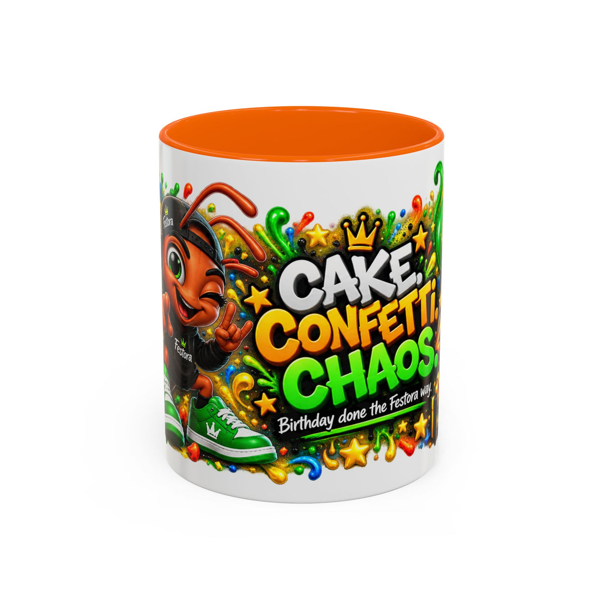 Festora Ant Birthday Mug – Cake Confetti Chaos Coffee Cup