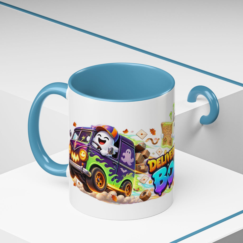 Delivering the Boos Ghost Delivery Halloween White Mug