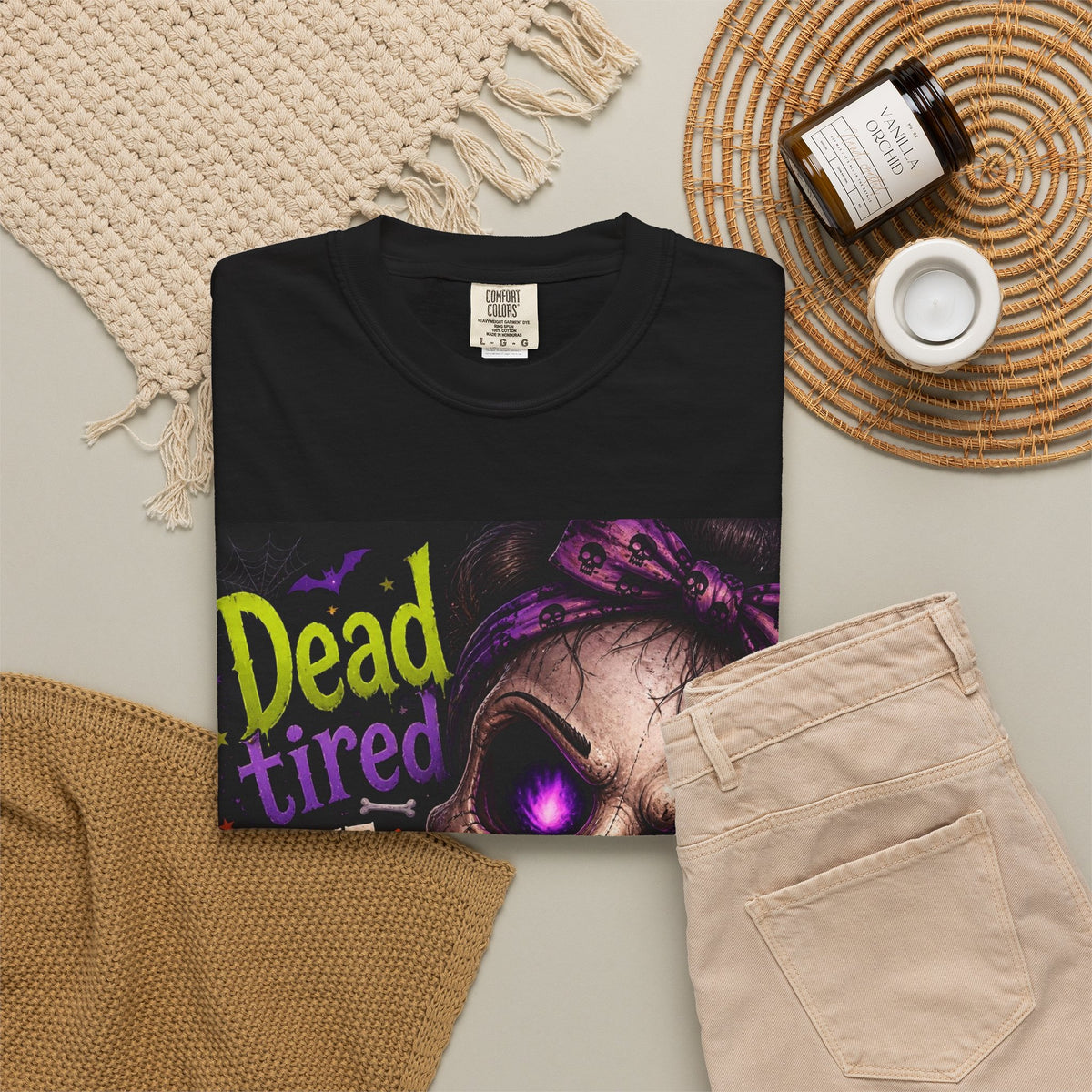 Skull 'Dead Tired But Still Slaying' Graphic T-Shirt