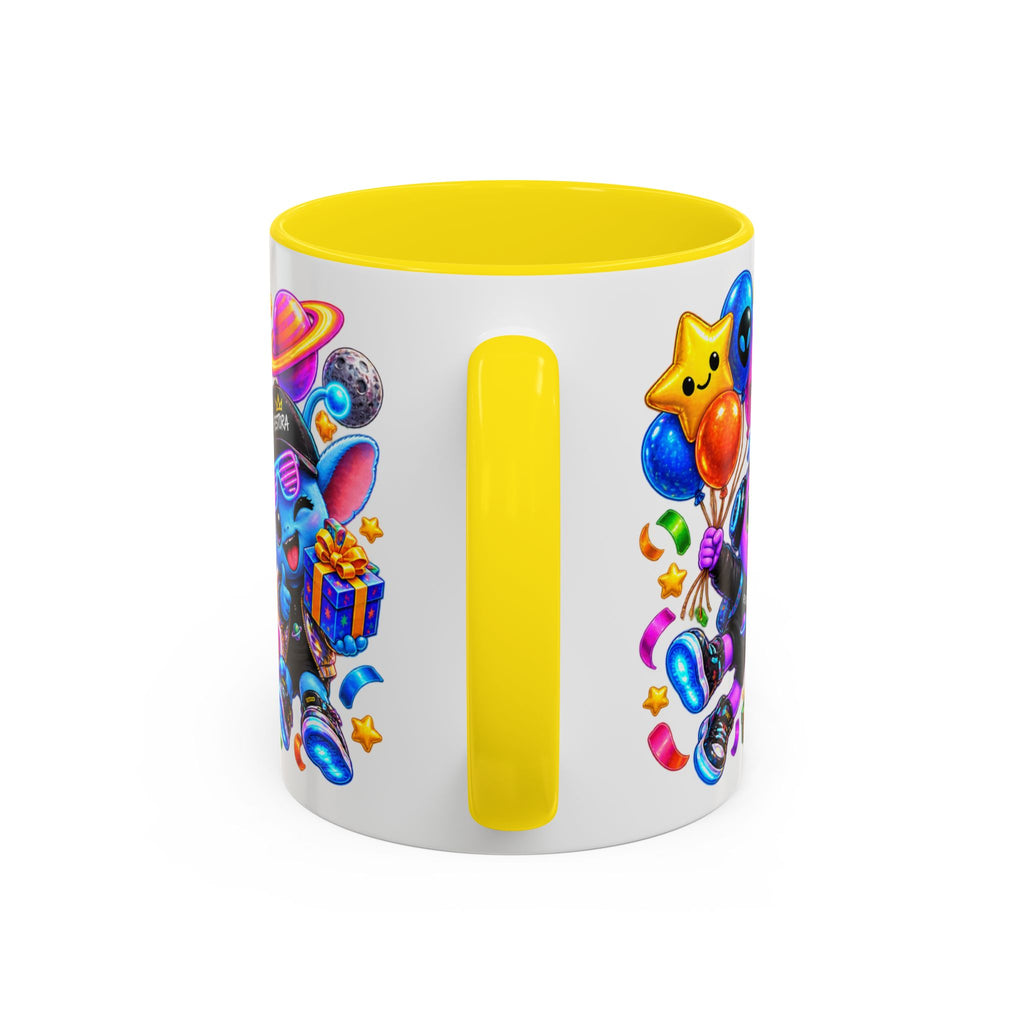 Happy Birthday Out of This World Accent Mug — Cute Alien Space Birthday Coffee Cup (11oz)