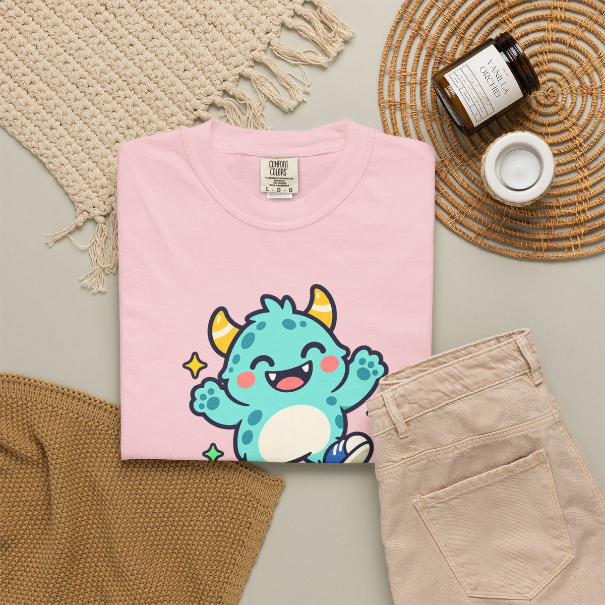 Stay Monster Happy – Cute Monster Graphic T-Shirt
