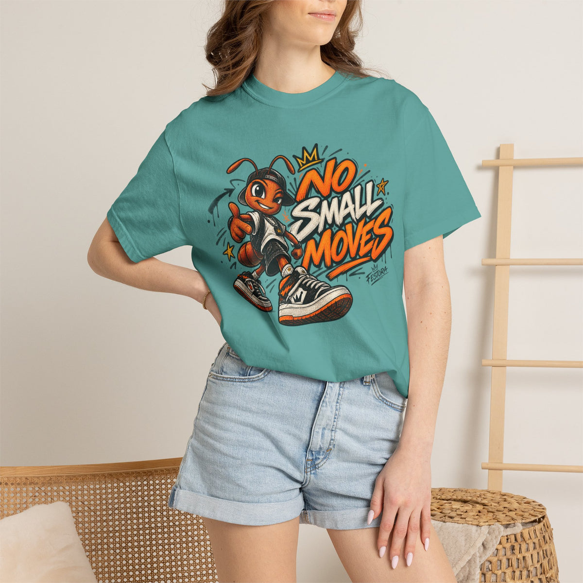 No Small Moves T-Shirt — Retro Sneaker Character Graphic Tee