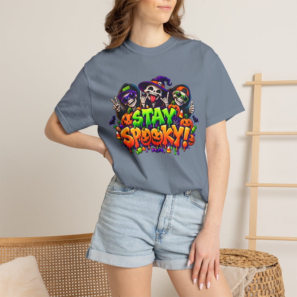 Stay Spooky Halloween T-Shirt – Funny Skeleton Crew Colorful Graphic Tee