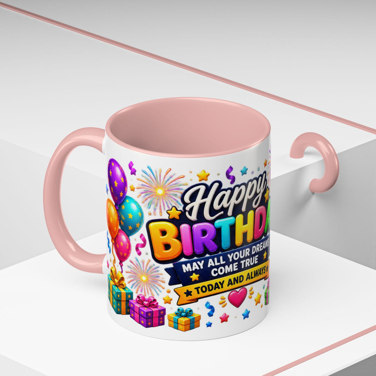 Happy Birthday Alien Coffee Mug — Colorful Galactic Birthday Wishes